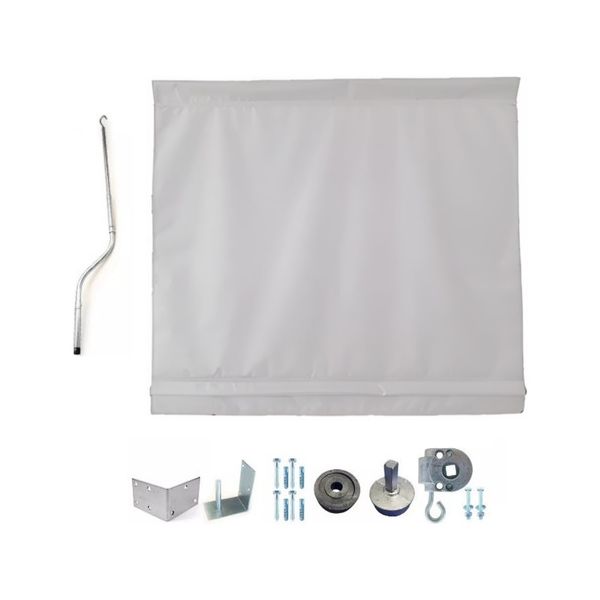 Kit Toldo Cortina Retrátil 1,80x2,15 Cor Branco