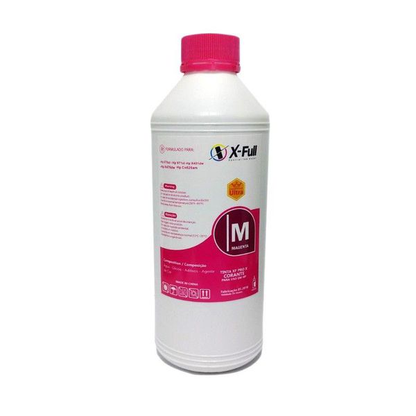 Tinta 1 litro X-full Compatível HP 664 667 662 122 60 21 74 92 MAGENTA