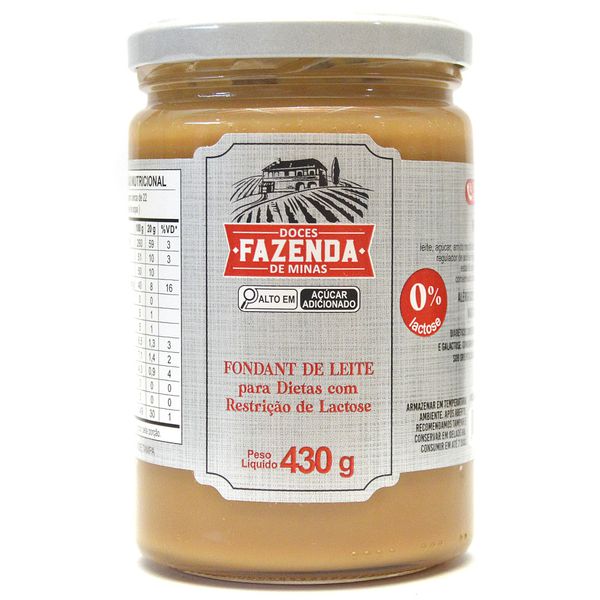 Doce de Leite Zero Lactose 430g Fazenda de Minas