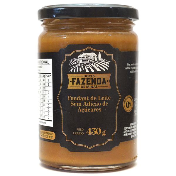 Doce de Leite Tradicional Zero Açúcar 430g Fazenda de Minas