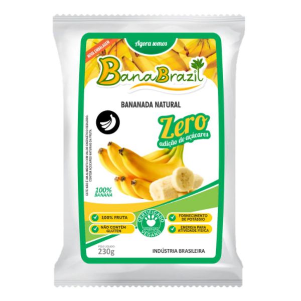 Bananada BanaBrazil Natural Zero Açúcar/Vegana 230gr