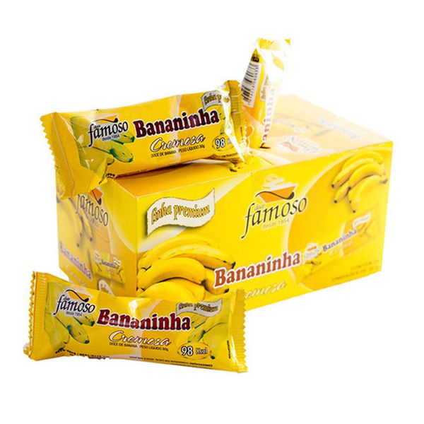 Bananinha Cremosa com Açúcar Famoso display com 24 Un de 30g