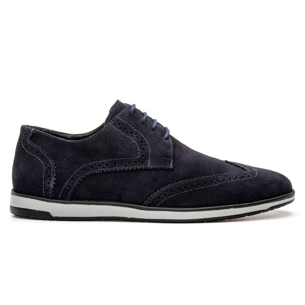 Oxford Esporte Fino Masculino em Camurça Marinho