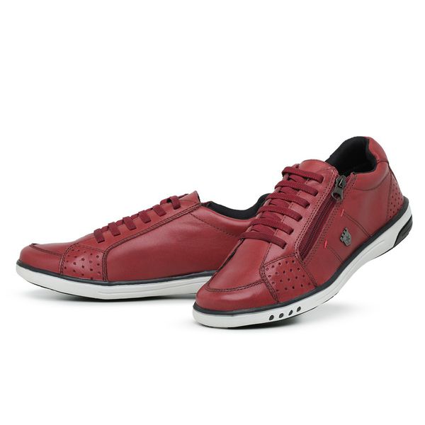 Tênis Sapatenis Masculino Casual Ziper Lateral Vermelho