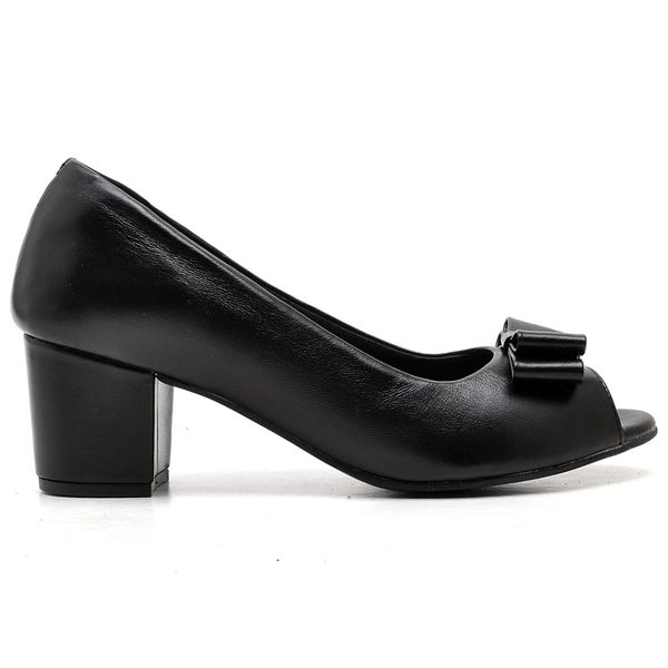 Sapato Social Feminino Peep Toe Work Preto, Top Franca Shoes