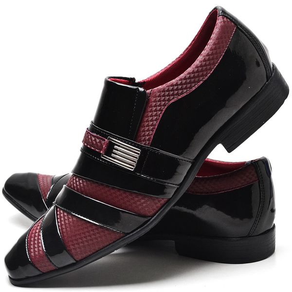 Sapato social best sale preto e vermelho