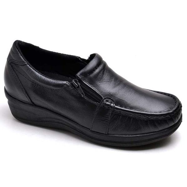 Sapato Feminino Mocassim Comfort Anatomico Enfermagem Dentista Preto