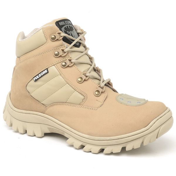 Coturno Militar Motociclista C/ Zíper Bota Tático Cano Curto Americana Desert Areia