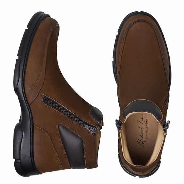 Bota Botina Coturno Masculino Ortopédico de Conforto Anatômico