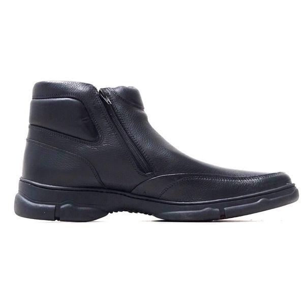 Bota Botina Coturno Masculino Ortopédico de Conforto Anatômico Linha Medica Ziper Preto