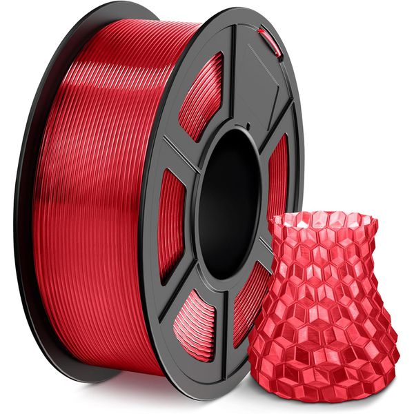 Filamento PLA+ Sunlu 1.75mm 1kg - Vermelho Transparente