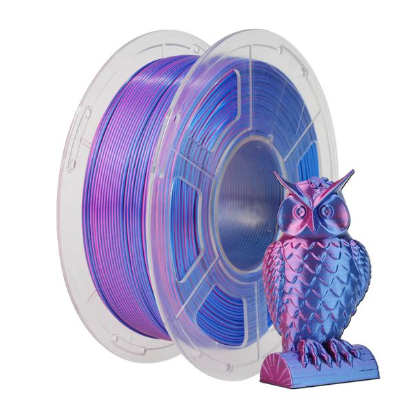 Filamento PLA+ Silk Duas Cores Sunlu 1.75mm 1kg - Vermelho Azul