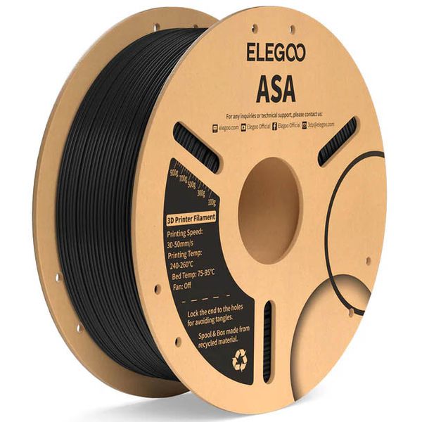 Filamento ASA ELEGOO 1.75mm 1kg Preto