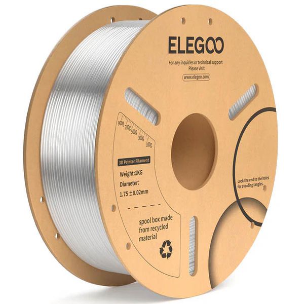 Filamento PLA+ ELEGOO 1.75mm 1kg Transparente