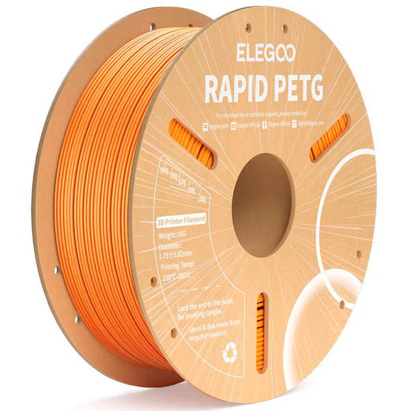 Filamento Rapid PETG ELEGOO 1.75mm 1kg Laranja