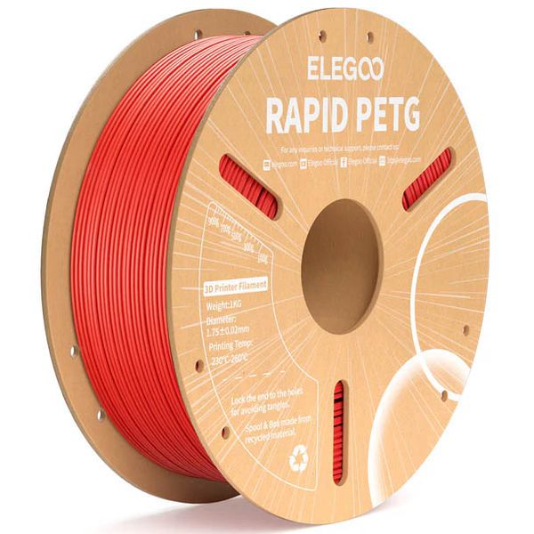 Filamento Rapid PETG ELEGOO 1.75mm 1kg Vermelho