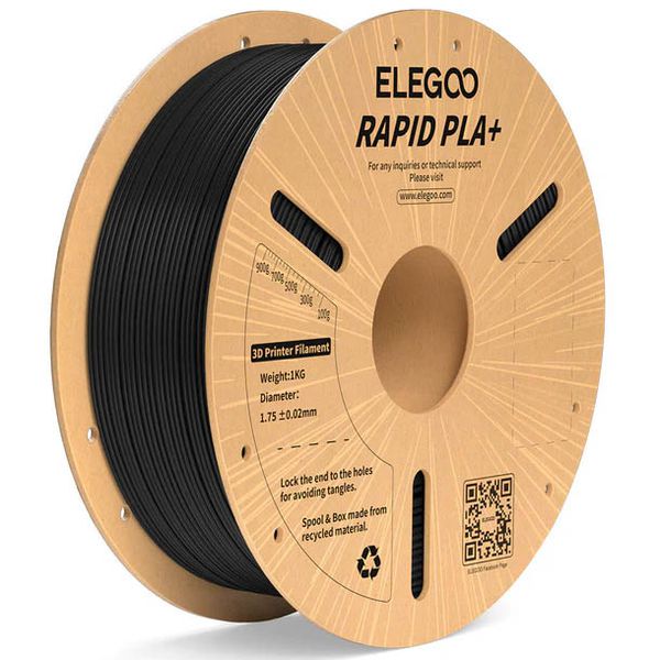 Filamento Rapid PLA+ ELEGOO 1.75mm 1kg Preto