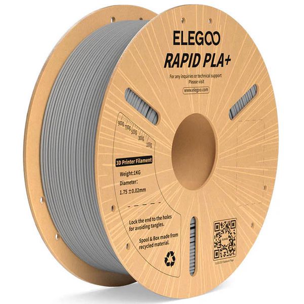 Filamento Rapid PLA+ ELEGOO 1.75mm 1kg Cinza