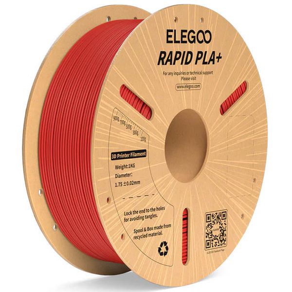 Filamento Rapid PLA+ ELEGOO 1.75mm 1kg Vermelho