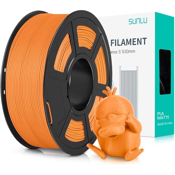 Filamento PLA Matte Sunlu 1.75mm 1kg Laranja