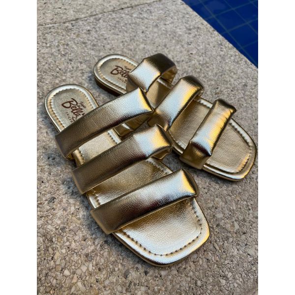 Rasteirinha Metallic Ouro light