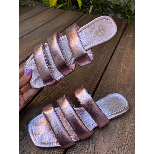 Rasteirinha Metallic Rosa