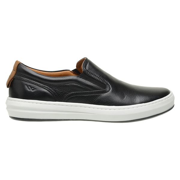  Sapatênis Slip On Masculino Couro Legítimo Preto