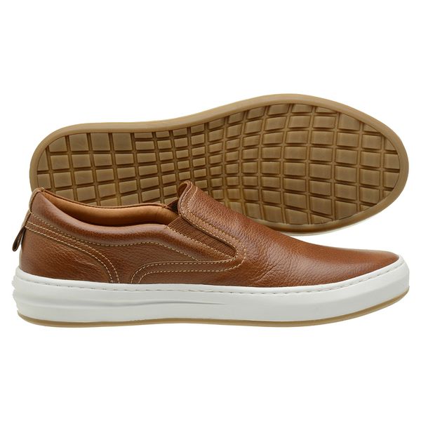 Slip on masculino couro marrom top