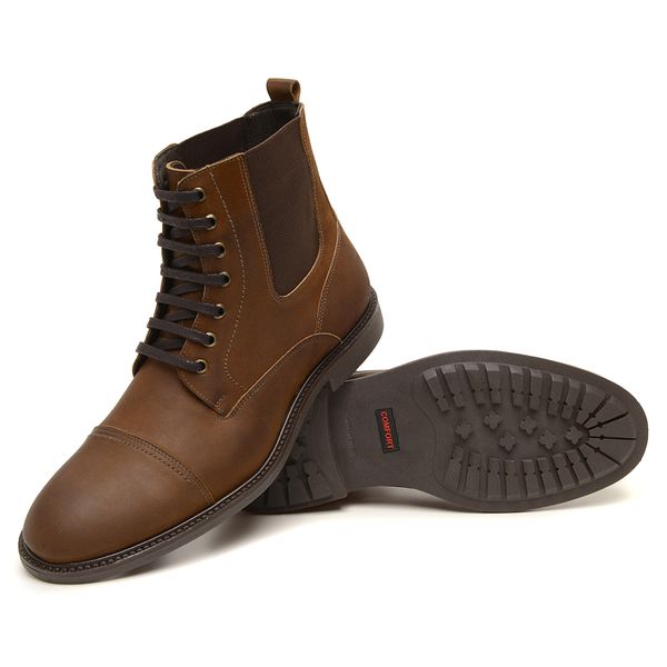Bota Casual Masculina Couro Marrom Torani Cal ados