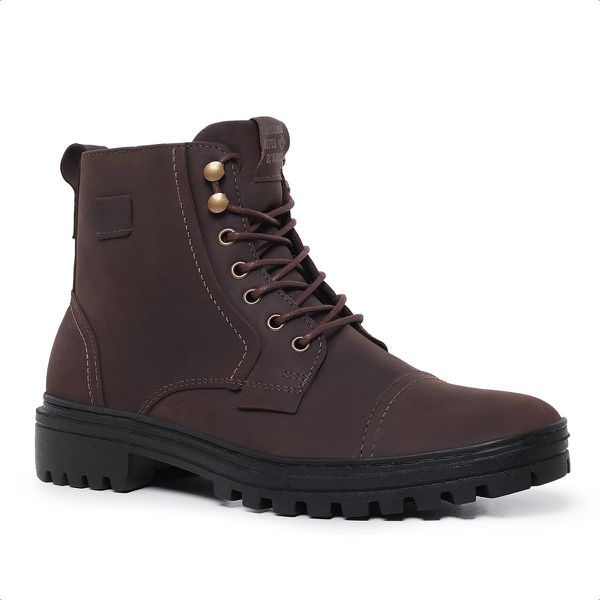 Bota Casual Masculina Couro Legítimo Marrom Frete Grátis