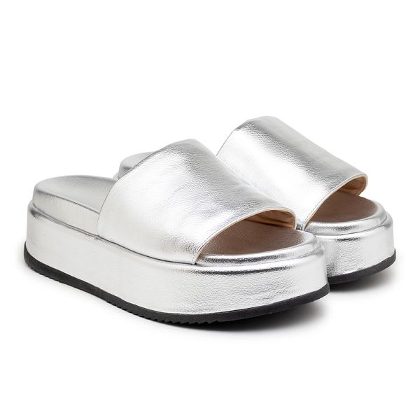 Tamanco Feminino Papete Cor Prata