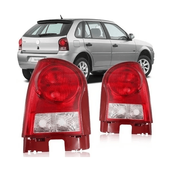 Lanterna Traseira Gol G4 Carcaça Vermelha e Ré Cristal 