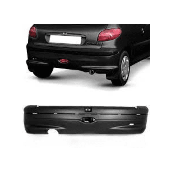 Parachoque Traseiro Peugeot 206 até 2007 Preto Liso 