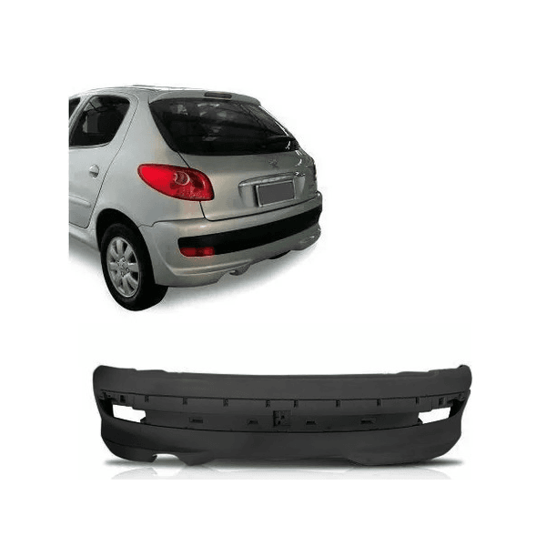 Parachoque Traseiro Peugeot 207 2008 á 2012 Preto Liso 