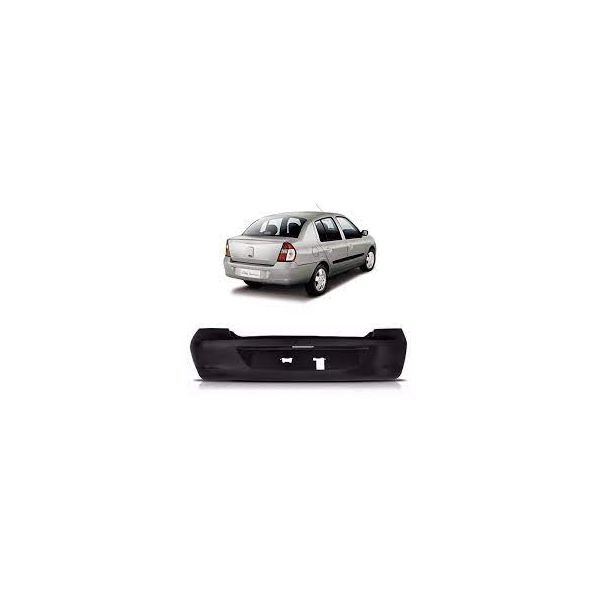 Parachoque Traseiro Clio Sedan 2006 á 2016 Preto Liso