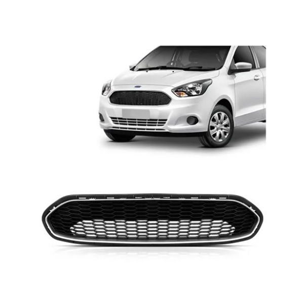 Grade Ford Ka 2015 á 2018 Preto com Moldura Cromado 