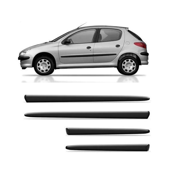 Friso lateral Peugeot 206 e 207 4 portas, jogo