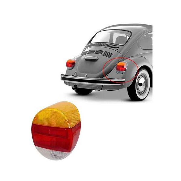 Lente da Lanterna Fusca Fafa Tricolor Traseira Peça 