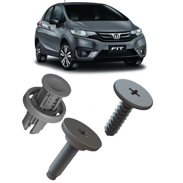  Kit de FIxação do Parachoque Honda FIt 2015 á 2018 Traseiro C/ 13 Peças