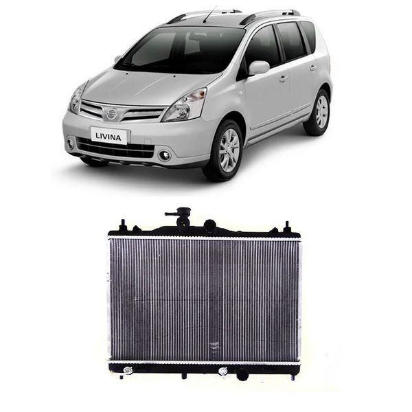 Radiador Livina e Tiida 2009 á 2013 1.6 e 1.8 16V Flex Automático 
