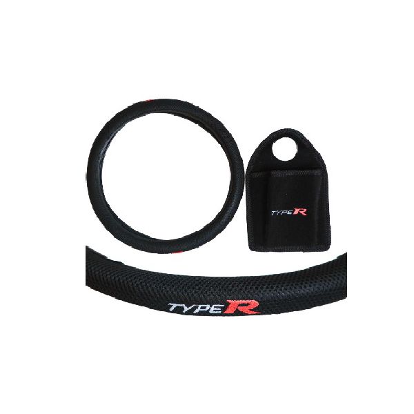 Capa de Volante Universal Type R Preto e Vermelho + Lixeira Typer Vermelho