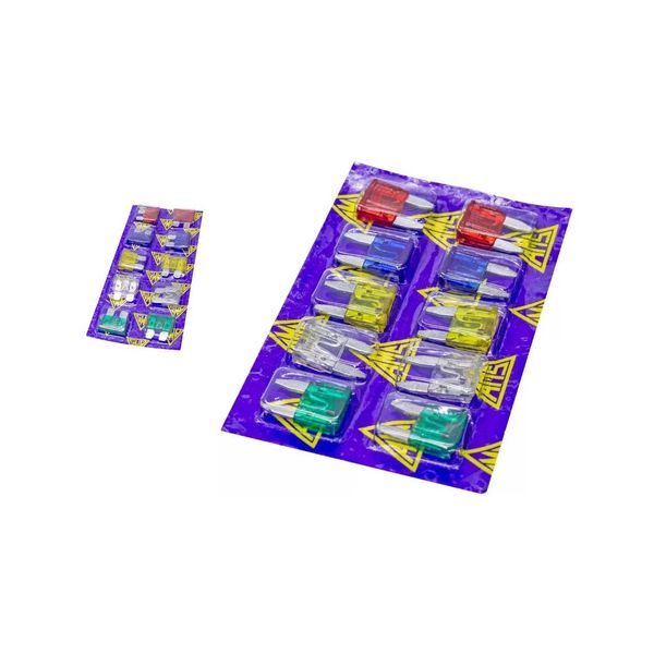 Kit De Fusível Lâmina Mini Sortido 10/ 15/ 20/ 25/ 30 Amp Com 10 Unidades 