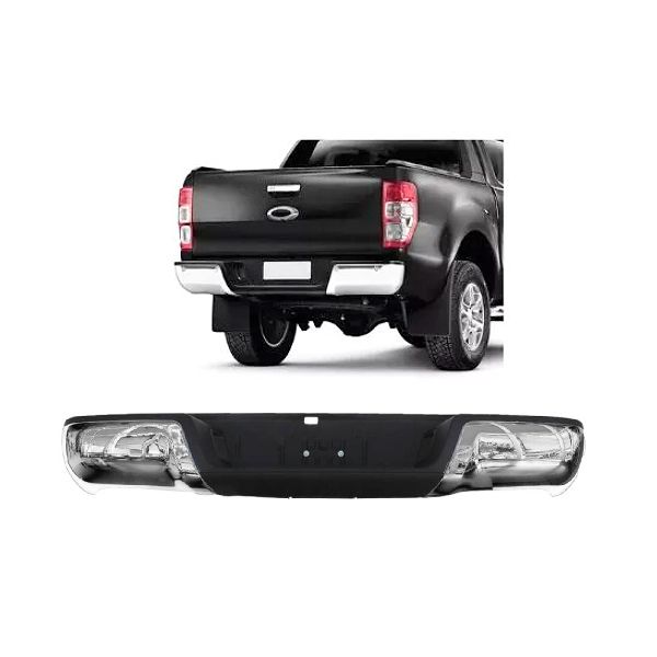 Parachoque Traseiro Ranger 2013 Em Diante Cromado C/ Piscante 