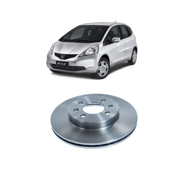 Disco De Freio Dianteiro Honda Fit e Honda City 2009 á 2014 Civic 1993 á 2006 Ventilado Par