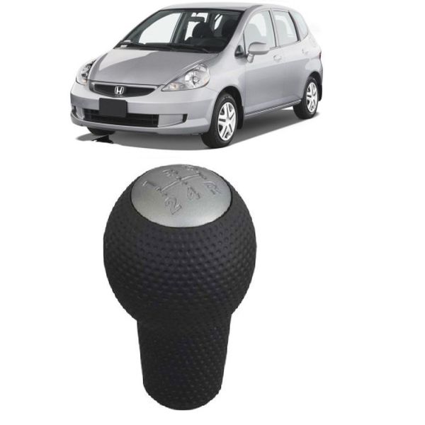 Manopla De Câmbio Honda Fit 2003 á 2006 e City Com Acrílico Cinza 