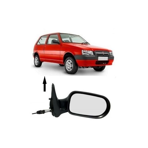 Retrovisor Uno 2004 a 2009 2 Portas Controle Manual