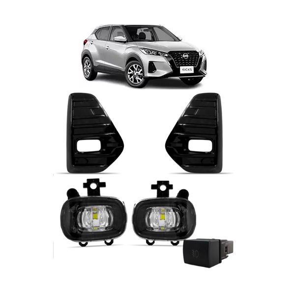 Farol de Milha Nissan Kicks 2021 Em Diante Led Botão Modelo Original Jogo 