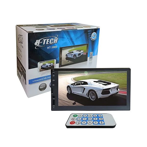 Multimídia HTech HT3000 G3 7 Polegadas FM/ Bluetooth/ SD/ Espelhamento IOS e Android 