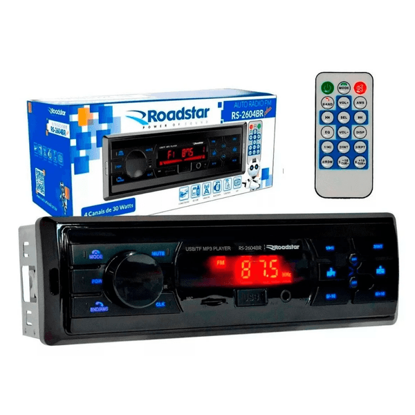 Rádio Roadstar RS-2604BR FM/ Auxiliar/ USB/ SD Card/ Bluetooth