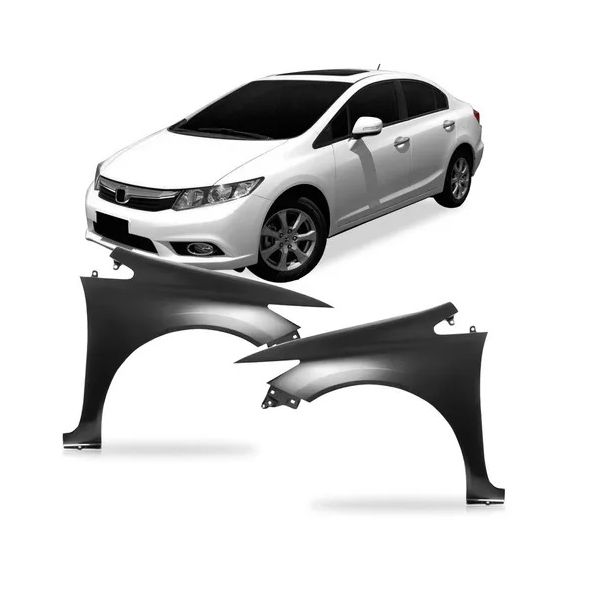 Paralama Honda Civic 2012 a 2016 S/ Furo do Reservatório Lado Direito 